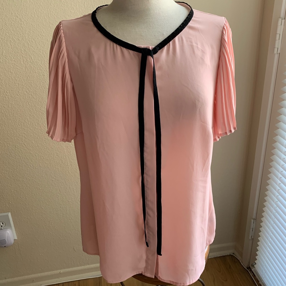 Worthington Pink Short Sleeved Blouse Size L